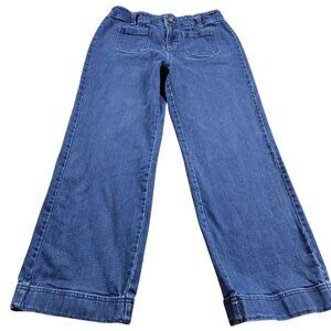 Talbots Jeans Womens 10P Blue Relaxed Jean Trouser Wash Denim Stretch Pockets